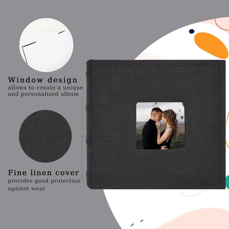 Cherrich Small Photo Album 4x6 100 Pockets with Writing Space Linen Cover Picture Book Holds 4x6 Photos for Wedding, Baby, Family, Graduation - Image 2